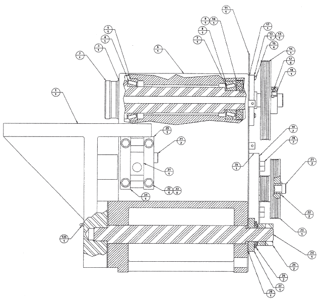 Brake Lathe Parts Breakdown, for Accuturn model 7700, Front View